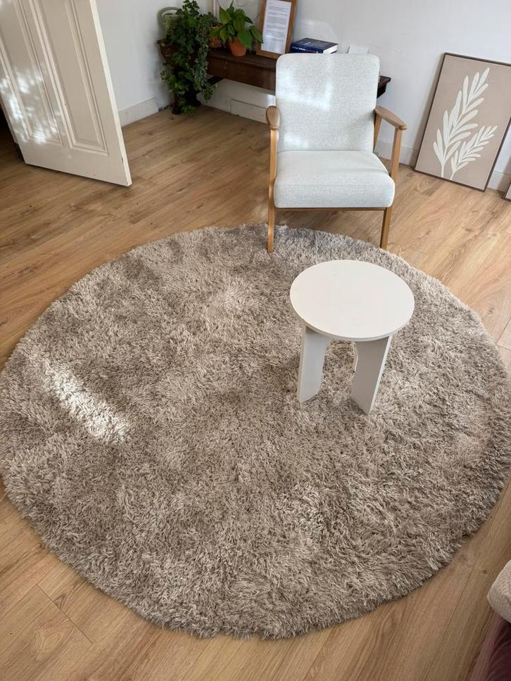 Karwei rond vloerkleed Sintra beige | 200cm, Huis en Inrichting, Stoffering | Tapijten en Kleden, Zo goed als nieuw, 200 cm of meer