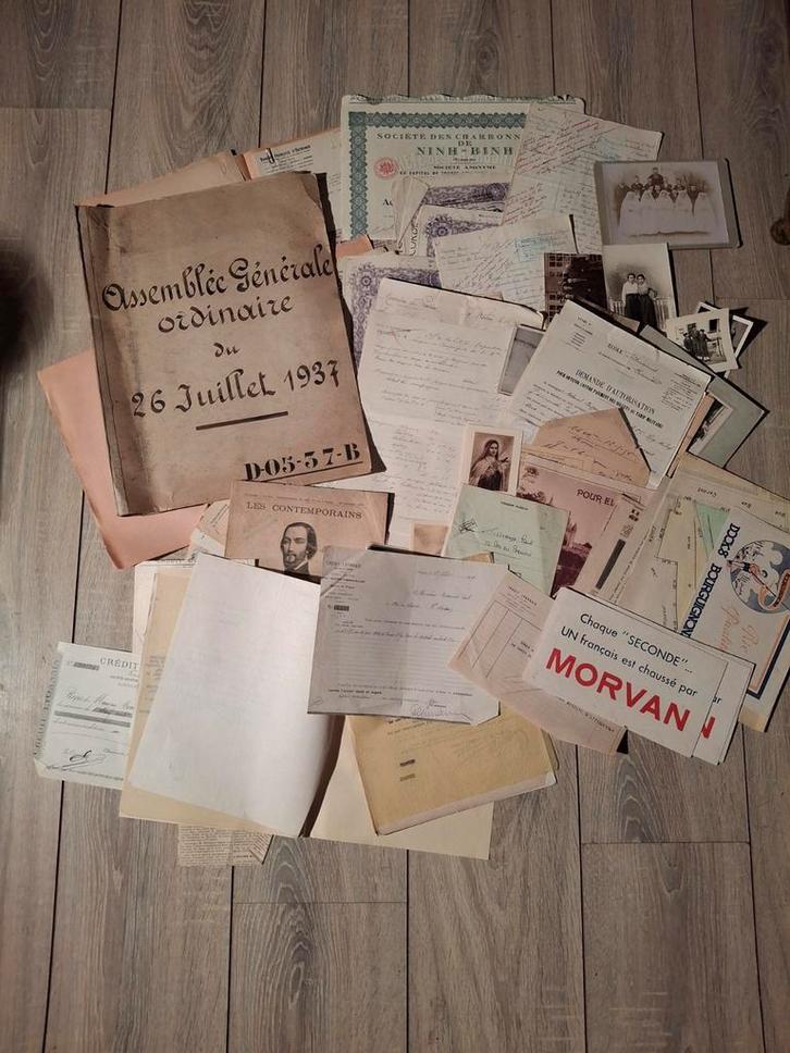 Collectie oude Franse documenten, foto's. Obligaties (1), Antiek en Kunst, Curiosa en Brocante, Ophalen of Verzenden