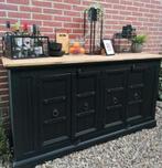 Mooi stoer rustiek dressoir zwart, Huis en Inrichting, Kasten | Dressoirs, Ophalen of Verzenden, Zo goed als nieuw, 25 tot 50 cm