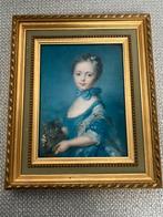 Vintage HELCA Wanddecoratie - Meisje met Katje 28x34, Antiek en Kunst, Kunst | Schilderijen | Klassiek, Ophalen of Verzenden