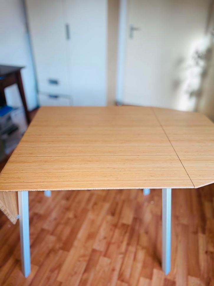 IKEA PS 2012 klaptafel, bamboe /wit, Huis en Inrichting, Tafels | Eettafels, Gebruikt, Ophalen of Verzenden