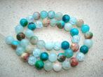 Snoer kralen halfedelsteen turquoise-bruin, Info.adorabeads@gmail.com, Want 18 Hoogvliet, Nieuw, Ophalen of Verzenden