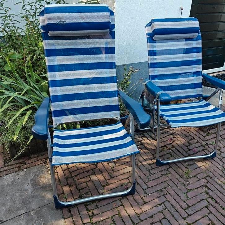 2 Crespo camping stoelen met accessoires, Caravans en Kamperen, Kampeermeubelen, Zo goed als nieuw, Campingstoel, Ophalen