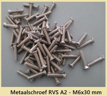 Nieuwe RVS A2 metaalschroeven M6x30, M6x40. € 0,12 beschikbaar voor biedingen