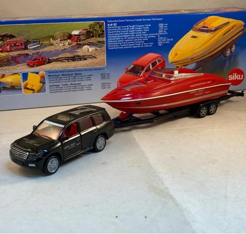 Siku 2543 - Auto Met Boottrailer En Boot 1:55, Hobby en Vrije tijd, Modelauto's | Overige schalen, Nieuw, Auto, Verzenden