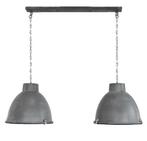Hanglamp 2L Dubbele Kap Eettafel beton, Gebruikt, Industrieleel, Ophalen of Verzenden, Glas