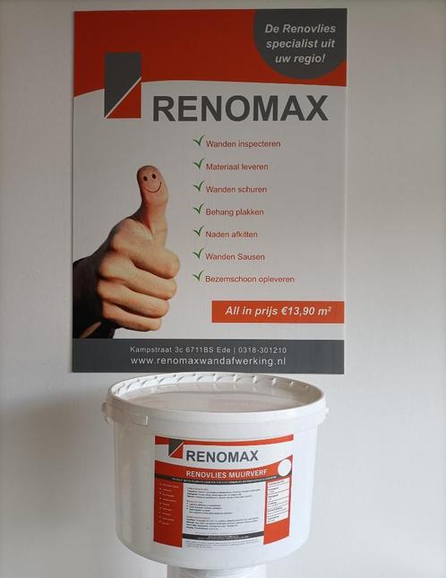 Schrobklasse 1 Muurverf renovlies 10 liter, Huis en Inrichting, Stoffering | Behang, Wit, 10 tot 25 m², Ophalen