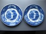 2 blauwe antieke borden Castillo Petrus Regout, Antiek en Kunst, Ophalen