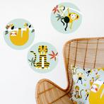 Muurcirkelset jungle safari dieren voor de kinderkamer of ba, Ophalen of Verzenden, Nieuw, Wanddecoratie