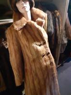105 cm lange vintage bruine echte bontjas bont jas 34/36, Ophalen of Verzenden, Zo goed als nieuw, Maat 34 (XS) of kleiner, Bruin