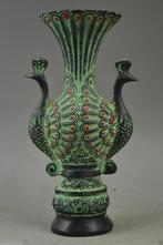 Bronzen Carve Gunstige Pauw Vaas, Antiek en Kunst, Verzenden