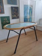 Rohé Noordwolde Koffietafel rotan glas, Ophalen, Minder dan 45 cm, Gebruikt, Glas