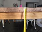 Houten Keuken tafel, Huis en Inrichting, Tafels | Sidetables, 200 cm of meer, Ruw, verlijmd hout, Teakhout, Gebruikt