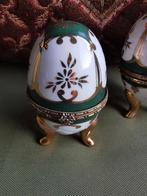 Fabergé ei 2x, in de stijl van. Mooi verguld en groen Miekje, Antiek en Kunst, Ophalen of Verzenden