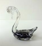 Glazen zwaan helder met bruin zwart opaline 3085-g, Antiek en Kunst, Ophalen of Verzenden
