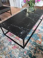 Marmeren Salontafel - Zwart marmer en staal, Huis en Inrichting, Tafels | Salontafels, Ophalen, Gebruikt, 100 tot 150 cm, 50 tot 100 cm