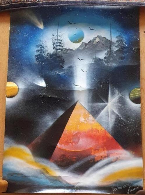 Schilderij straatartiest Brazilië Spray art Petronely Jamax., Antiek en Kunst, Kunst | Schilderijen | Modern, Ophalen
