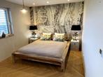 Luxe Bedset 180x200 acaciahout + kasten en lampen, Ophalen of Verzenden, Zo goed als nieuw