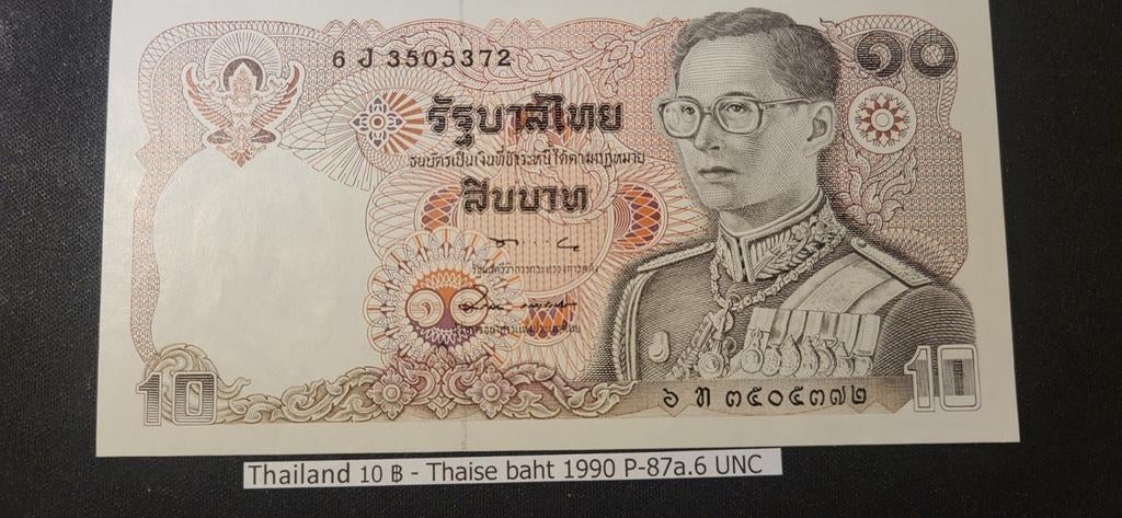 Thailand 10 Baht Bankbiljet - 1990 P87a.6 UNC, Postzegels en Munten, Bankbiljetten | Azië, Ophalen of Verzenden, Zuidoost-Azië