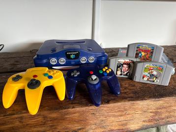 Nintendo 64 (N64) transparant blue/purple met TOP GAMES beschikbaar voor biedingen