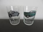 Oude Franse drink glazen, Ferrari en Porsche, rond 1965, Verzamelen, Glas en Borrelglaasjes, Ophalen of Verzenden, Gebruikt, Frisdrankglas