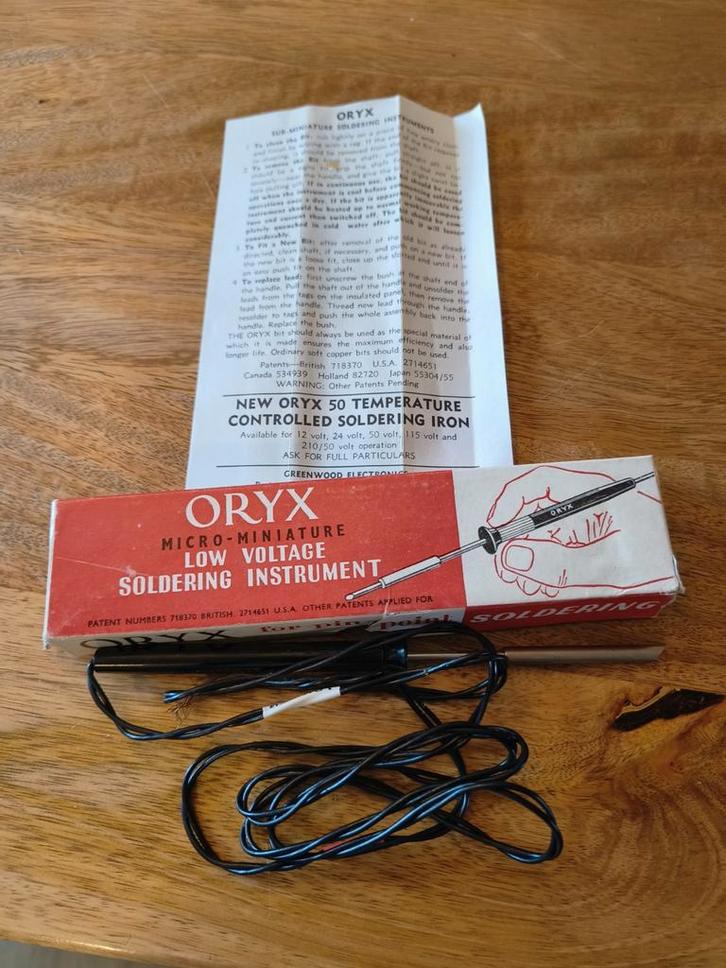 Vintage Oryx Laagvoltage Soldeerboutje, Doe-het-zelf en Verbouw, Gereedschap | Handgereedschap, Ophalen of Verzenden