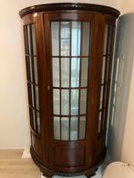 Antieke halfronde mahoniehouten vitrinekast/servieskast, Huis en Inrichting, Ophalen, 100 tot 150 cm, 200 cm of meer, Overige houtsoorten