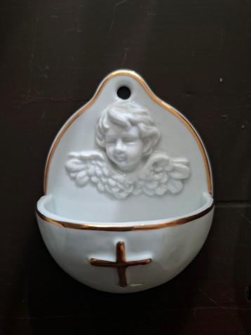 Vintage Wijwaterbakje met Engel beschikbaar voor biedingen