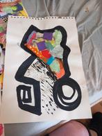 3 abstracte collage s, Antiek en Kunst, Verzenden