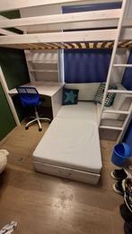 Flexa Hoogslaper met bureau en uitschuifbaar bed, Ophalen of Verzenden, Zo goed als nieuw, Hoogslaper