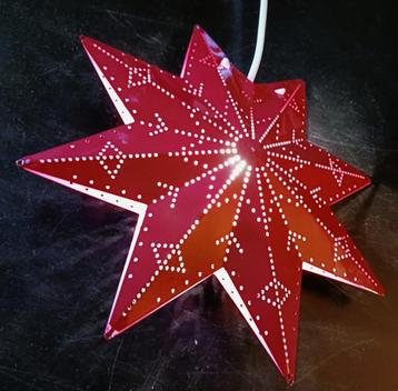 Klassieke Vintage Metalen Rode Kerstster / 30 cm beschikbaar voor biedingen