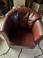 Bruine Skai Lederen Fauteuil, Huis en Inrichting, Fauteuils, Ophalen of Verzenden, Gebruikt, Leer, 75 tot 100 cm
