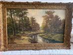 Antiek schilderij L.Woudstra, Antiek en Kunst, Ophalen of Verzenden