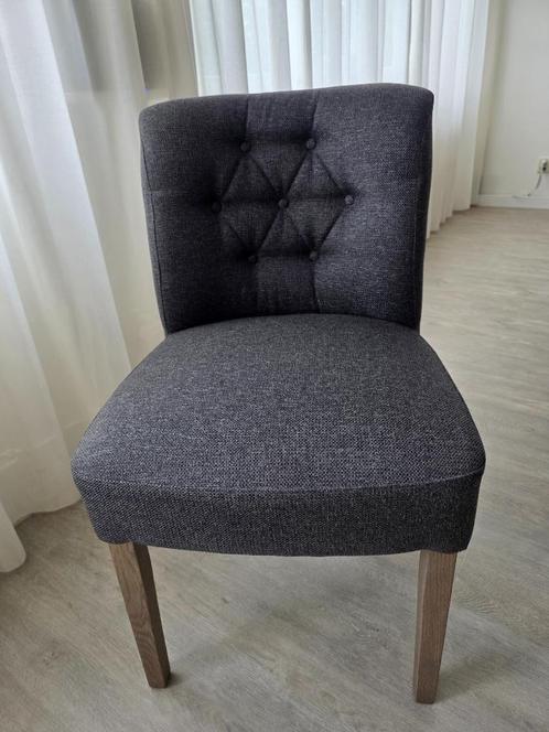 4 EETKAMERSTOELEN MODEL KRISTAL  ANTRACIETKLEUR, Huis en Inrichting, Stoelen, Zo goed als nieuw, Vier, Hout, Stof, Grijs, Ophalen