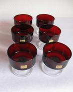 Luminarc robijnrode dessertcoupes 6 stuks, Antiek en Kunst, Ophalen of Verzenden