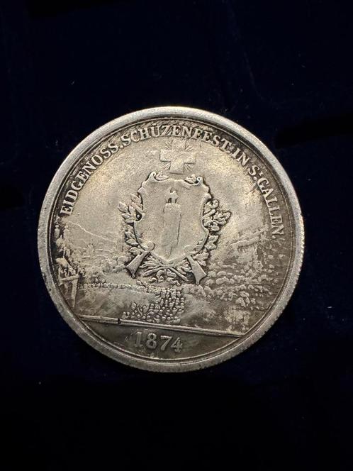 5 francs  1874 Schietfestival St. Gallen, Postzegels en Munten, Munten en Bankbiljetten | Verzamelingen, Munten, Buitenland, Ophalen of Verzenden