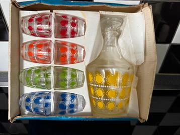 Borrelsetje likeursetje karaf fifties sixties midcentury beschikbaar voor biedingen