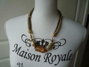 Vintage Sjieke Gevlochten Ketting Grove Kralen Draaisluiting beschikbaar voor biedingen