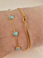 Set van 2 gouden armbanden - Nieuw!, Sieraden, Tassen en Uiterlijk, Armbanden, Nieuw, Ophalen of Verzenden, Met bedels of kralen