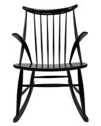 Vintage Illum Wikkelso schommelstoel Deens design, Huis en Inrichting, Fauteuils, Gebruikt, Vintage, 75 tot 100 cm, 50 tot 75 cm