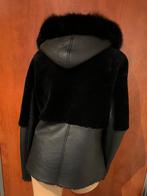 MAX & MOI jas echt leer en bont maat S origineel zgan, Max & Moi, Zwart, Ophalen of Verzenden, Zo goed als nieuw