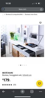 Ikea bureau, Ophalen, Eenpersoons, Wit, Zo goed als nieuw