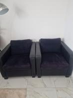 Set of 2 Suitcase armchairs in printed leather (crocodile), Ophalen, Zo goed als nieuw, 50 tot 75 cm, Leer