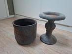 Kandelaar en bloempot, Ophalen, Zo goed als nieuw, Overige materialen, Minder dan 25 cm