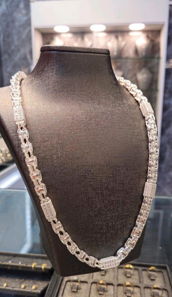 Afgeprijsd Magnum Zilveren Ketting 925 10mm  145 gram, Sieraden, Tassen en Uiterlijk, Kettingen, Nieuw, Zilver, Zilver, Met strass