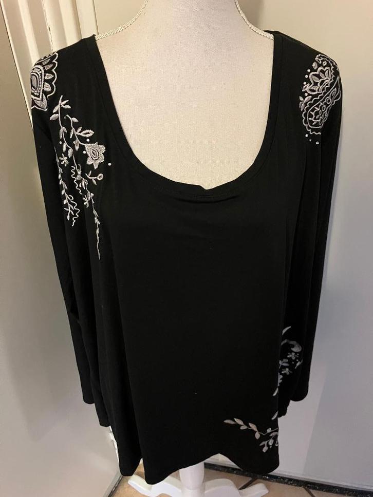 bonprix maat 56/58 valt als 52 oksel tot  oksel 76 cm, Kleding | Dames, Grote Maten, Zo goed als nieuw, Blouse of Tuniek, Zwart