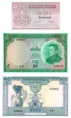 Laos 1, 5 en 10 kip 1962 - UNC, Verzenden, Zuidoost-Azië, Los biljet