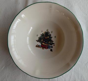 Jaren 80 Claytan creme schaaltje met kerstboom  beschikbaar voor biedingen