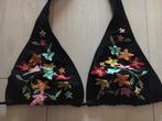 Bikini topje met bloemen, Zwart, Ophalen of Verzenden, Zo goed als nieuw, Bikini
