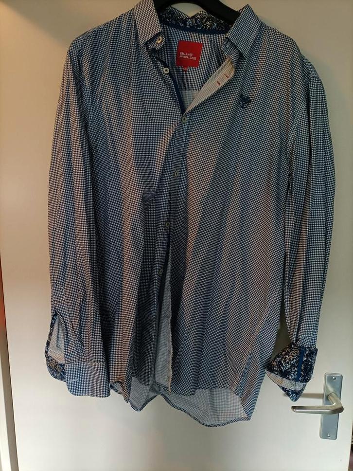 Blue Fields Heren Hemd - Maat XXL, Kleding | Heren, Overhemden, Zo goed als nieuw, Overige halswijdtes, Blauw, Ophalen of Verzenden